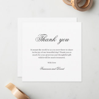 Cartões de agradecimentos de casamento simples chi