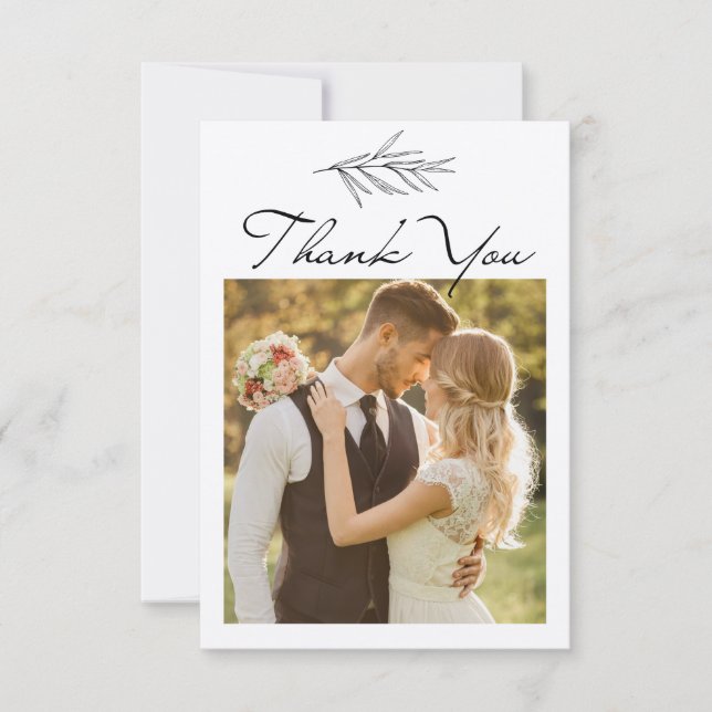 cartões de agradecimentos de casamento simples e m (Frente)