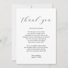Cartões de agradecimentos de casamento simples por