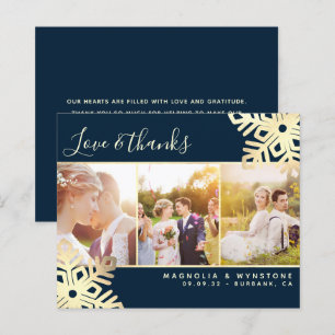 Cartões de agradecimentos de Casamento Snowflake d