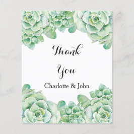 Cartões de agradecimentos de Casamento Suculento d