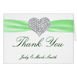 Cartões de agradecimentos de Casamento Verde do Co