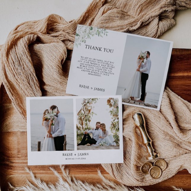 Cartões de agradecimentos de Casamento Verde Esmer (Emerald Green Wedding Thank You Card)