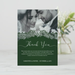 cartões de agradecimentos de Casamento Verde legan