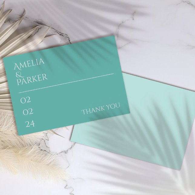Cartões de agradecimentos de Casamento Verde Minim (Criador carregado)