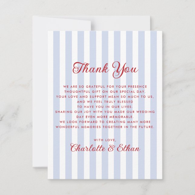 Cartões de agradecimentos de Casamento Vermelho e  (Frente)