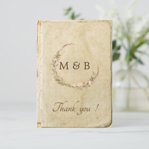 Cartões de agradecimentos de casamento vintage de 