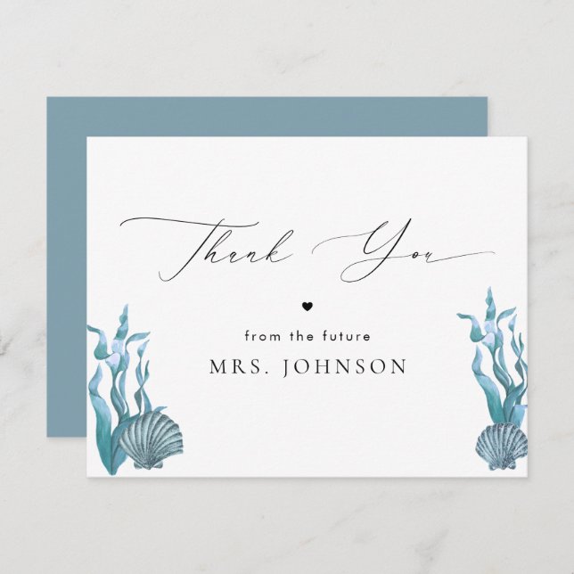 Cartões de agradecimentos de casca azul costeira n (Frente/Verso)