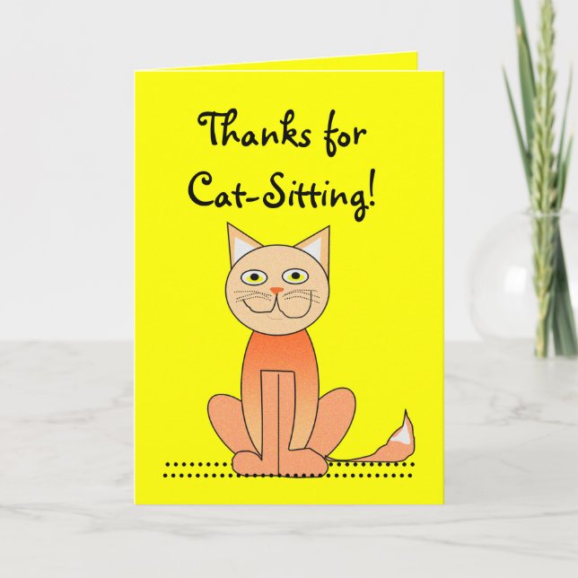 Cartões de agradecimentos de Cat Sitting (Frente)