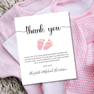 Cartões de agradecimentos de Chá de Bebê de Pés Ro