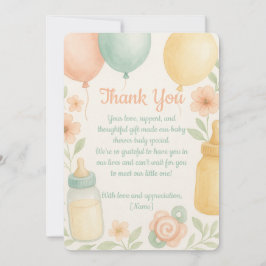 Cartões de agradecimentos de Chá de fraldas