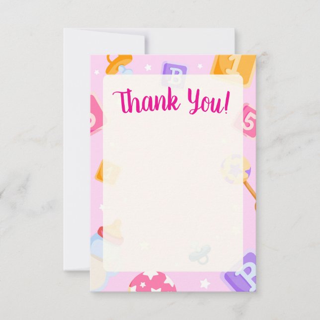 Cartões de agradecimentos de Chá de fraldas Akili  (Frente)