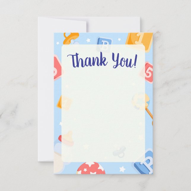 Cartões de agradecimentos de Chá de fraldas Akili  (Frente)