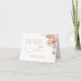 Cartões de agradecimentos de Chá de fraldas Boho P