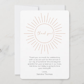 Cartões de agradecimentos de Chá de fraldas Boho S