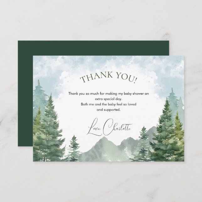 Cartões de agradecimentos de Chá de fraldas da Flo (Frente/Verso)