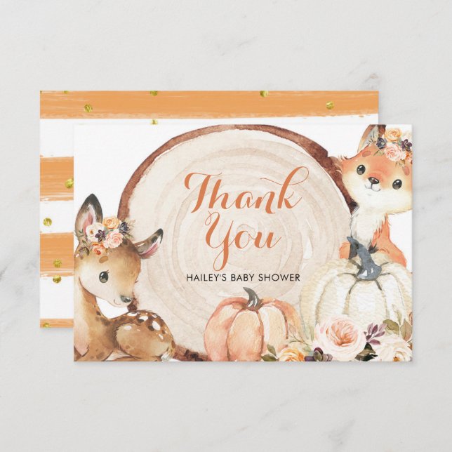 Cartões de agradecimentos de Chá de fraldas da Gar (Frente/Verso)