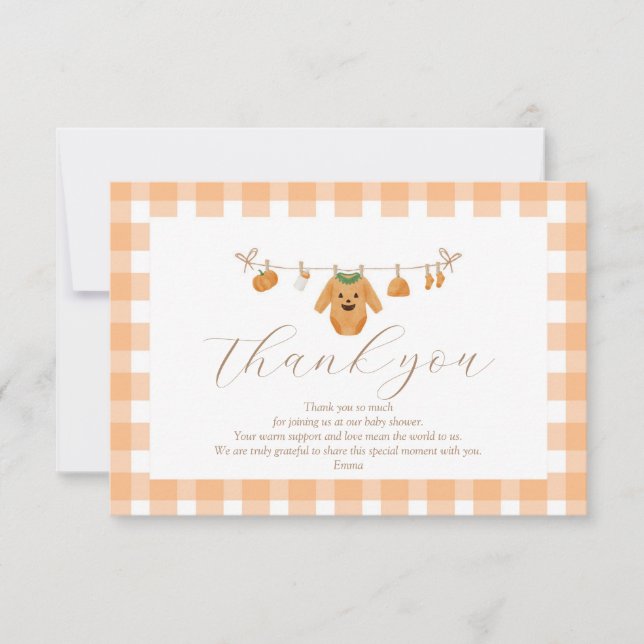 Cartões de agradecimentos de Chá de fraldas de abó (Frente)