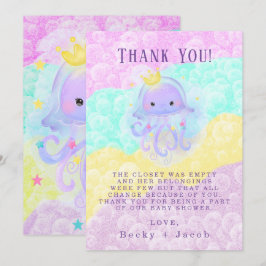 Cartões de agradecimentos de Chá de fraldas de águ