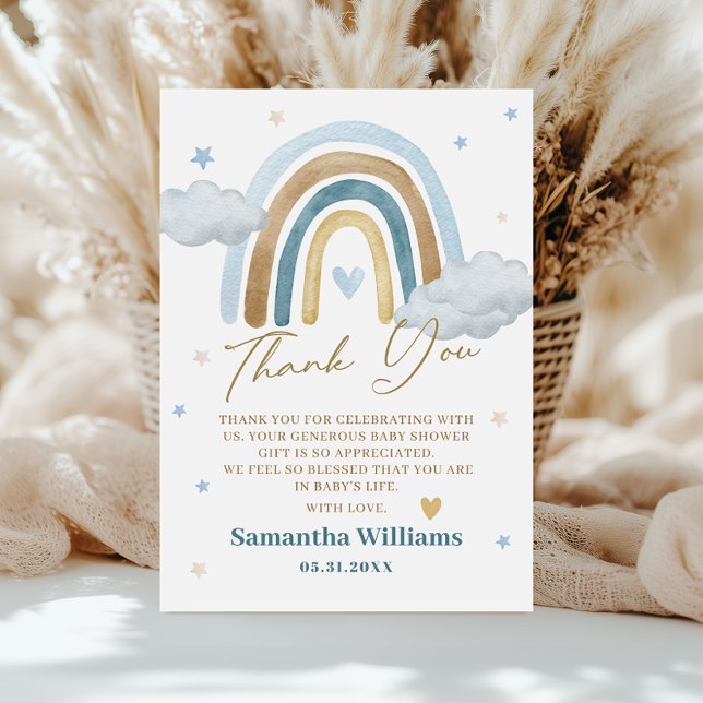 Cartões de agradecimentos de Chá de fraldas de Aqu (Criador carregado)