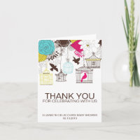 Cartões de agradecimentos de Chá de fraldas de Bir