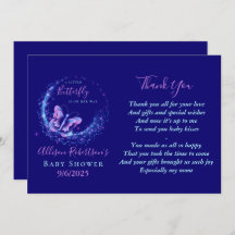 Cartões de agradecimentos de Chá de fraldas de bor