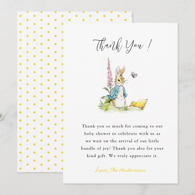Cartões de agradecimentos de Chá de fraldas de coe (Frente/Verso)