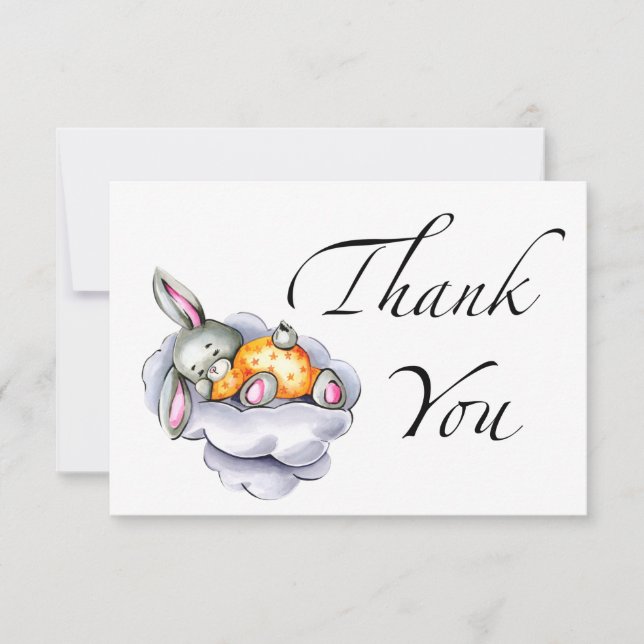 Cartões de agradecimentos de chá de fraldas de coe (Frente)