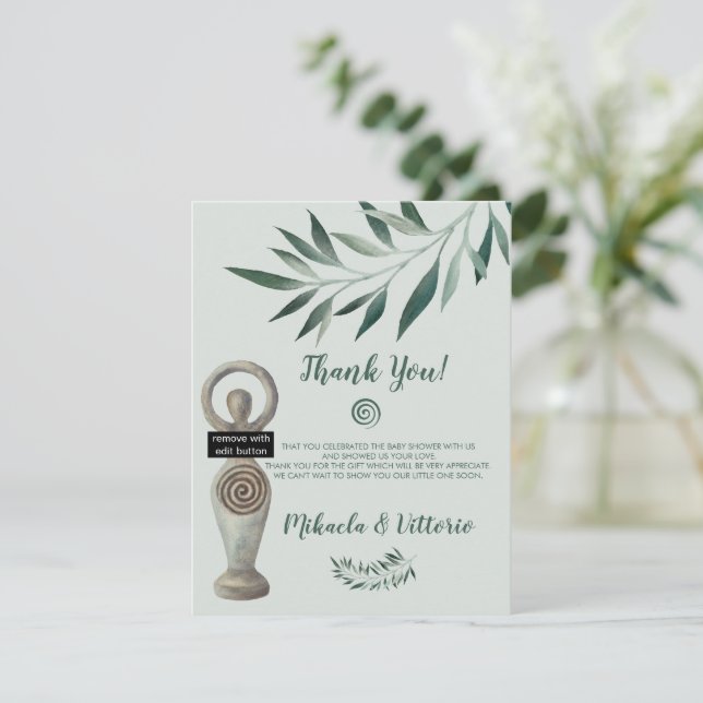 Cartões de agradecimentos de Chá de fraldas de Deu (Em pé/Frente)