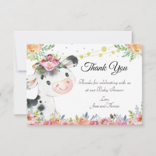 Cartões de agradecimentos de chá de fraldas de faz