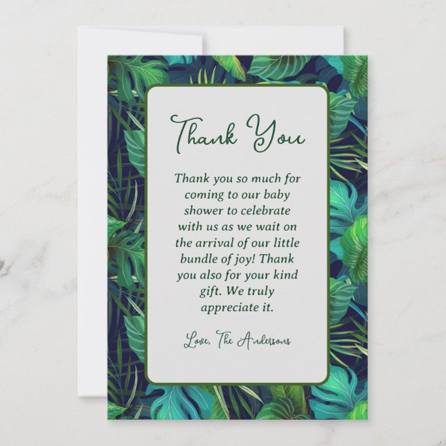 Cartões de agradecimentos de Chá de fraldas de fol (Frente)