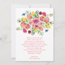 Cartões de agradecimentos de Chá de fraldas Floral