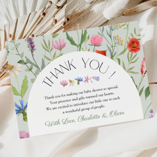 Cartões de agradecimentos de Chá de fraldas Floral