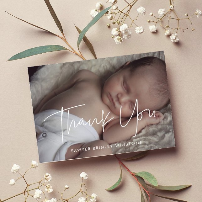 Cartões de agradecimentos de Chá de fraldas modern (Criador carregado)