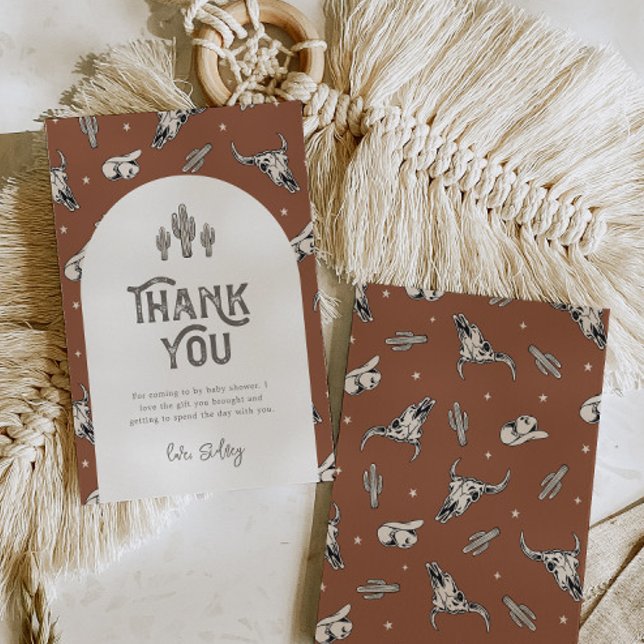 Cartões de agradecimentos de Chá de fraldas Oeste  (Criador carregado)