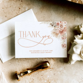 Cartões de agradecimentos de Chá de fraldas Pampas