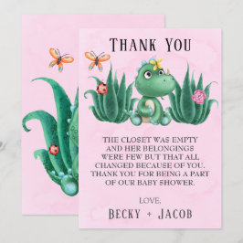 Cartões de agradecimentos de Chá de fraldas para A