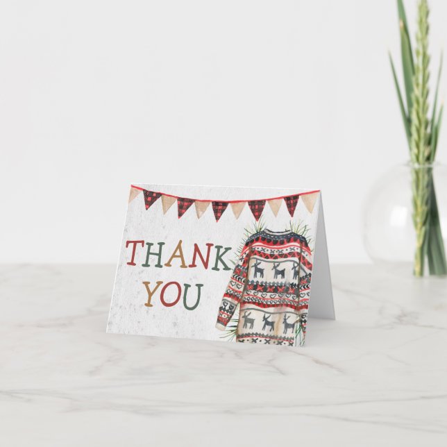 Cartões de agradecimentos de Chá de fraldas suado (Frente)