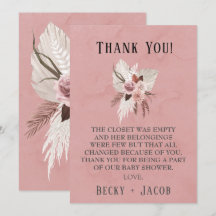 Cartões de agradecimentos de Chá de fraldas Tropic