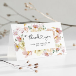 Cartões de agradecimentos de chá de panela de flor