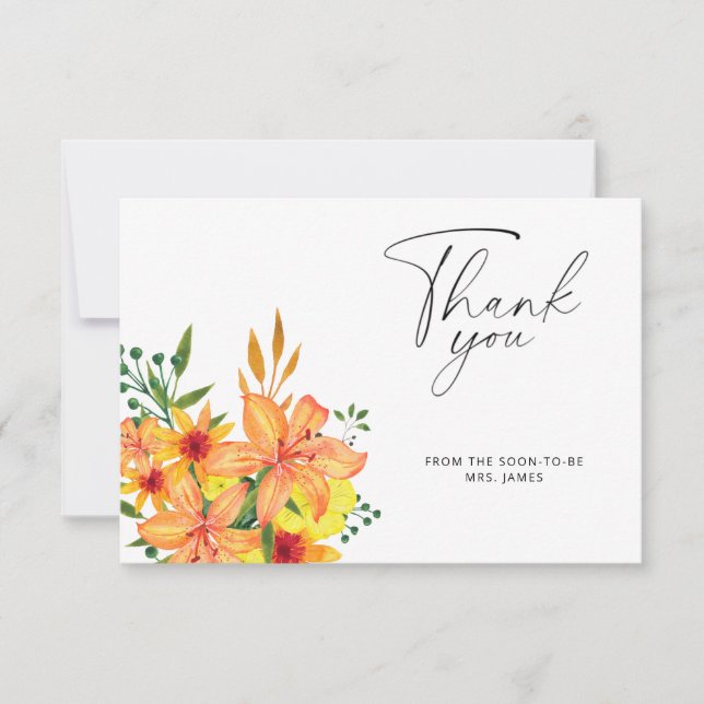 Cartões de agradecimentos de chá de panela de lara (Frente)