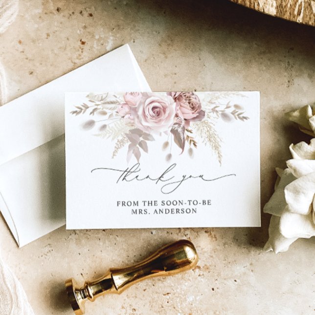 Cartões de agradecimentos de Chá de panela Floral  (Criador carregado)