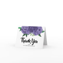Cartões de agradecimentos de Chá de panela violeta