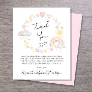 Cartões de agradecimentos de Chá para Bebê Boho