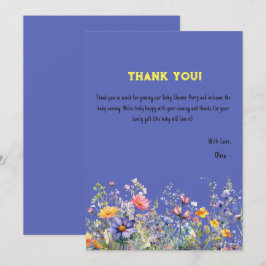 Cartões de agradecimentos de Chás de fraldas de fl