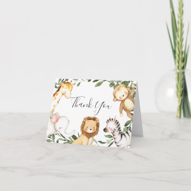 Cartões de agradecimentos de Chás de fraldas Safar (Frente)