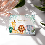 Cartões de agradecimentos de Chás de fraldas Safar<br><div class="desc">Apresentando nosso Cartão de Chá de fraldas Safari. Diga um obrigado sincero aos seus convidados com esta carta encantadora e adorável. Projetado com animais safari incluindo elefantes, leões, girafas e macacos, ele adiciona um toque de encanto inspirado na selva ao seu chá de fraldas. Quer estejamos a celebrar um rapaz,...</div>