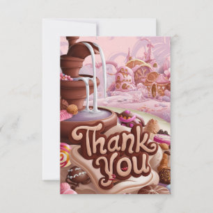 cartões de agradecimentos de chocolate bonito