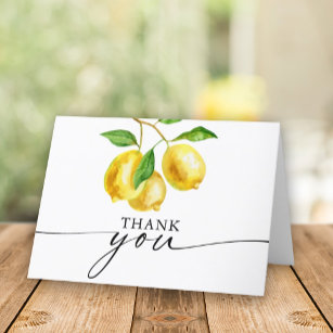 Cartões de agradecimentos de citrinos de limão
