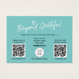 Cartões de agradecimentos de código QR de Script d